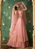 Pink Designer Wedding Lehenga Style Anarkali Suit