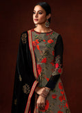 Black Indo Western Style Lehenga Suit, Salwar Kameez
