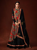 Indian Clothes - Black Indo Western Style Lehenga Suit