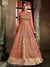 Peach And Gold Embroidered Anarkali Lehenga Style Suit