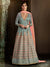 Grey And Pink Embroidered Anarkali Suit 
