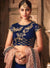 Navy Blue And Peach Embroidered Designer Lehenga Choli