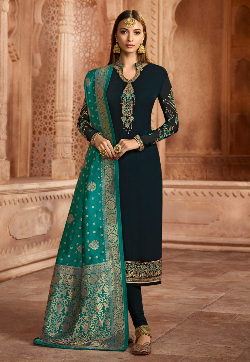 Satin outlet churidar suits
