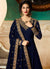 Navy Blue Delicately Embroidered Kalidar Anarkali Suit