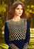 Navy Blue Golden Embroidered Georgette Anarkali Suit