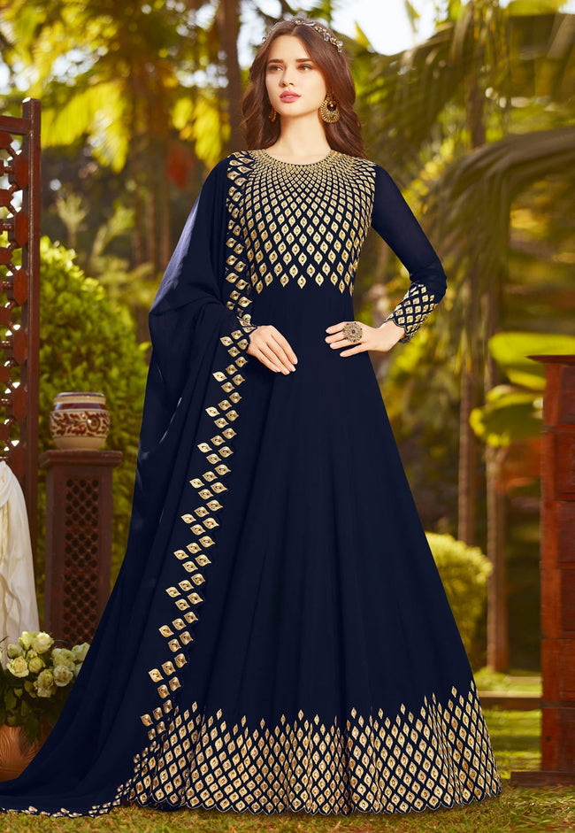 Blue and new arrivals golden dress