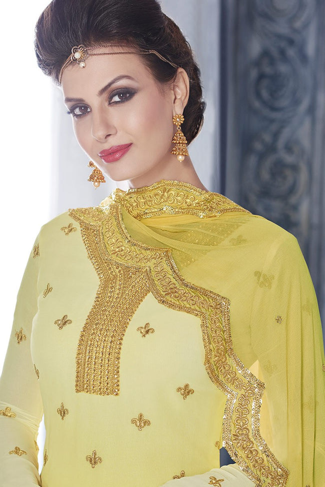 Punjabi Light Green Sharara Salwar Suit Online | Bagtesh Fashion