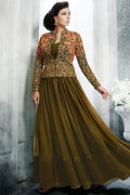 Olive Green Anarkali Suit