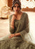 Olive Green Layered Embroidered Net Anarkali Suit