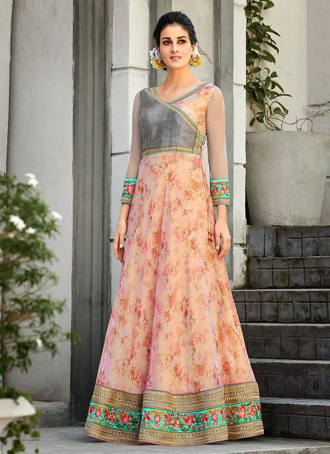 Grey and 2025 peach dress
