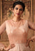 Peach Chikankari Embroidered Net Anarkali Suit