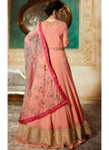Peach Delicately Embroidered Kalidar Anarkali Suit
