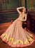 Peach Multi Embroidered Flared Designer Anarkali Suit