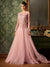 Pink All Front Slit Embroidered Anarkali Pant Suit