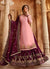 Pink And Plum Dual Bottom Lehenga/Pant Kurti Set