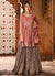 Pink Blush With Mauve Embroidered Peplum Style Gharara Suit