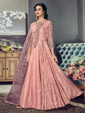 Pink Hues Ethnic Embroidered Silk Anarkali Suit