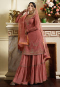 Pink Overall Traditional Embroidered Gharara Suit