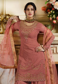 Pink Overall Traditional Embroidered Gharara Suit