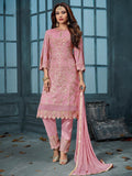 Pink Overall Designer Embroidered Pant Suit