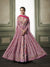 Pink Overcoat Style Embroidered Anarkali Suit