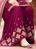 Pink Two Tone Embroidered Palazzo Suit