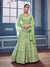 Pista Green Chikankari Embroidered Anarkali Suit