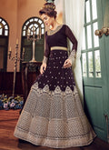 Deep Plum All Embellished Ghera Kaliyaari Anarkali Suit