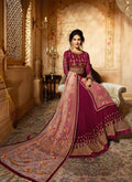 Plum Delicately Embroidered Kalidar Anarkali Suit