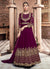 Plum Purple Multi Embroidered Flared Anarkali Suit