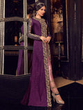 Purple And Pink Traditional Embroidered Anarkali Suit