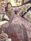 Purple Floral Embroidered Designer Bridal Anarkali Suit
