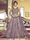 Purple Floral Embroidered Designer Bridal Anarkali Suit