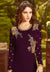 Purple Golden Embroidered Georgette Anarkali Suit