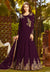 Purple Golden Embroidered Georgette Anarkali Suit