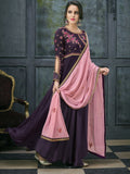 Purple Pink Ethnic Embroidered Anarkali Suit
