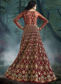 Red Wedding Lehenga Style Anarkali Suit