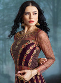 Magenta Wedding Lehenga Style Anarkali Suit, Salwar Kameez