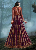 Magenta Wedding Lehenga Style Anarkali Suit