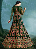 Green Wedding Lehenga Style Anarkali Suit
