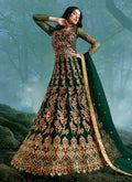 Indian Clothes - Green Wedding Lehenga Style Anarkali Suit