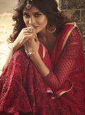 Red Bridal Gown Style Anarkali Suit