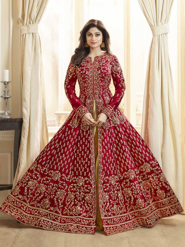 Baby Pink With Beige Jacket Detail Embroidered Kaliyaari Lehenga Suit Hatkay