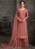 Rustic Red Ethnic Embroidered Palazzo Suit