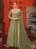 Green Anarkali Palazzo Suit
