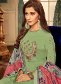 Indian Dresses -Green Multi Embroidered Gown