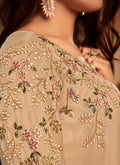 Indian Suits - Beige Multi Embroidered Gown