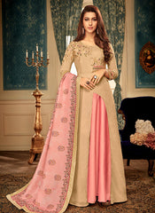 Beige Embroidered Suit