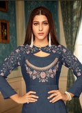 Indian Dresses - Blue Multi Embroidered Gown