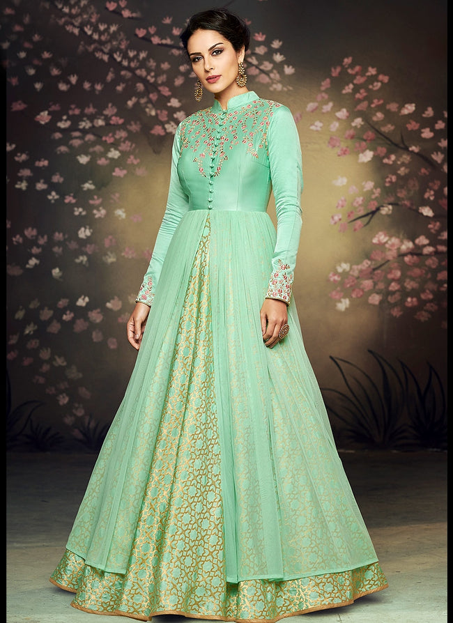 Double layer anarkali dress online
